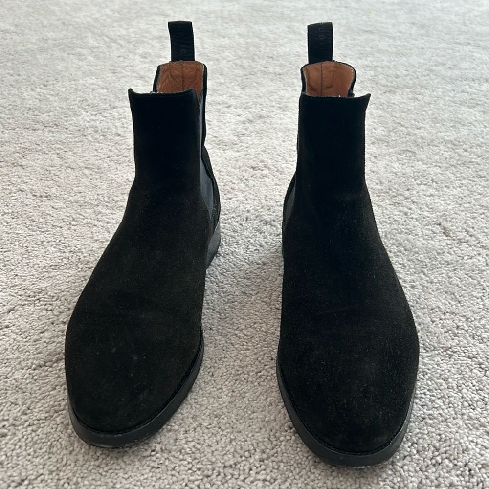 New Republic black suede Chelsea boot size 42